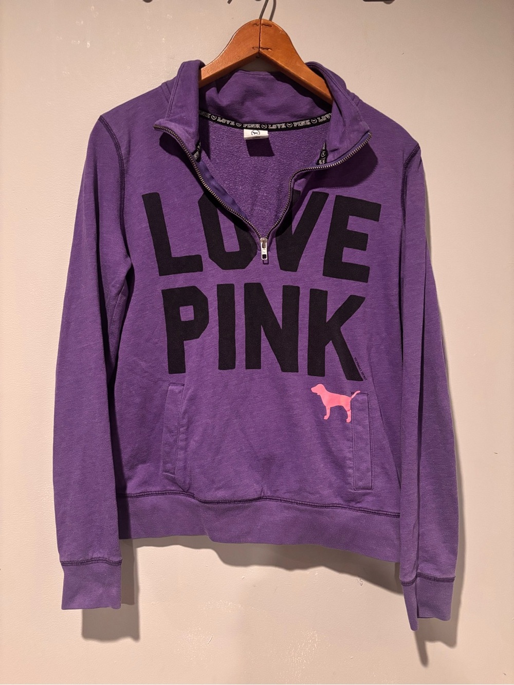 Victoria's Secret PINK Purple Quarter-Zip Pullover